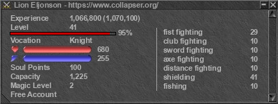 Signature for player Lion Eljonson